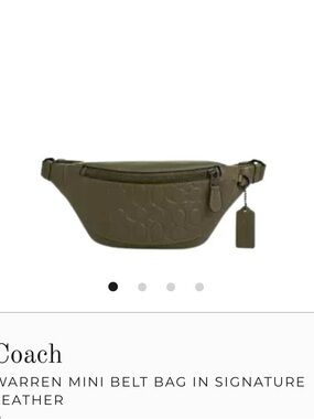 Coach Warren Mini Signature Embossed Belt Bag in Olive